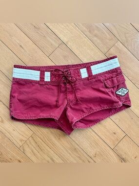 *SOLD* Rare Vtg Abercrombie Burgundy Low Rise Short Shorts